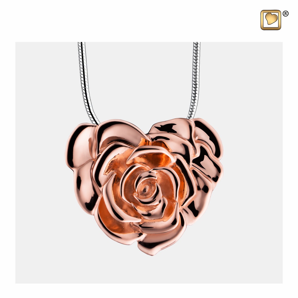 LoveRose Ashes Pendant Pol RoseGold Vermeil