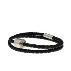 Heren armband - gevlochten leer