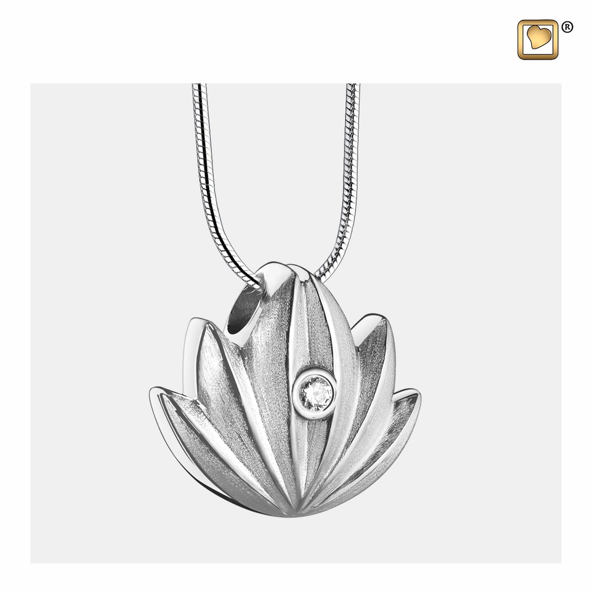 Lotus Ashes Pendant Bru silver with Zirconia