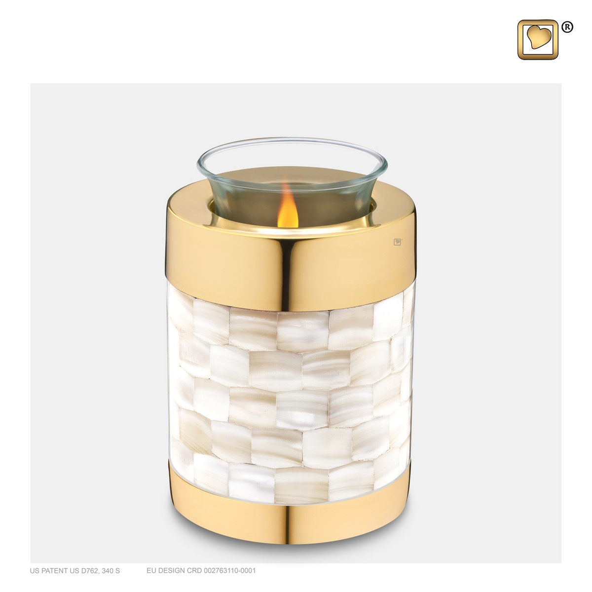 Mother of Pearl Tealight urn Pol Gold