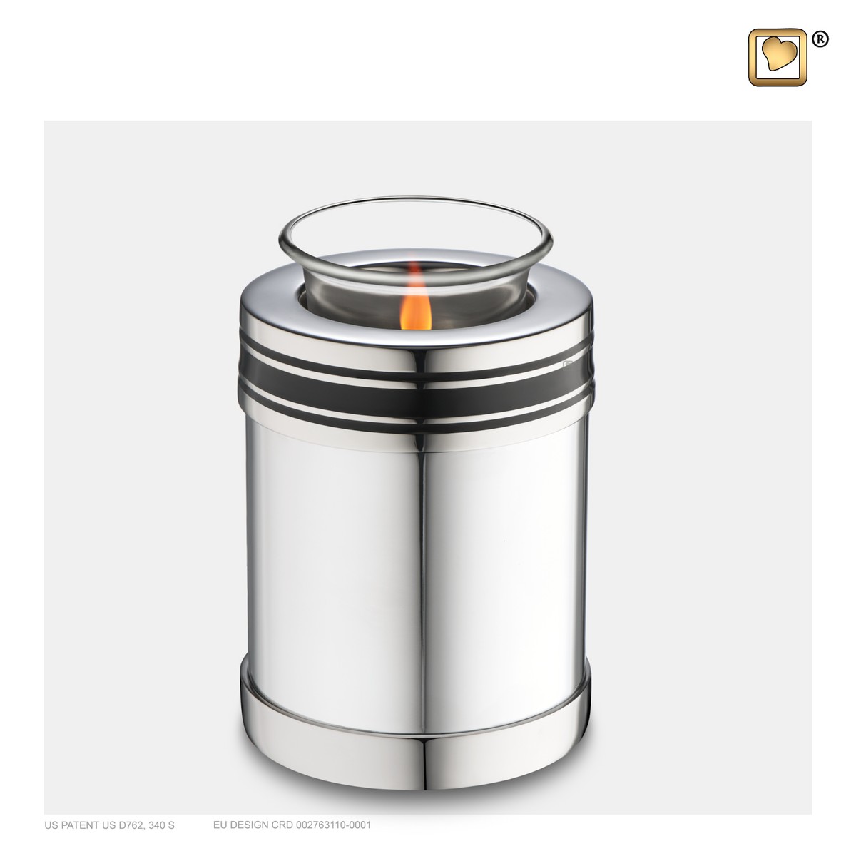 ArtDeco Tealight urn Pol silver